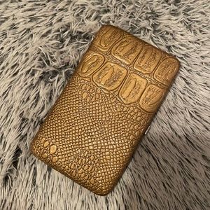 Fake snake skinned gold cardholder